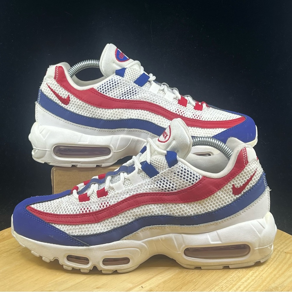 Nike Mens Air Max 95 USA Sneakers Shoes White Blue Red CJ9926-100 Low Size 8